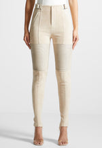 vegan-leather-and-suede-ribbed-leggings-beige