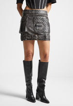 vintage-vegan-leather-cargo-mini-skirt-grey