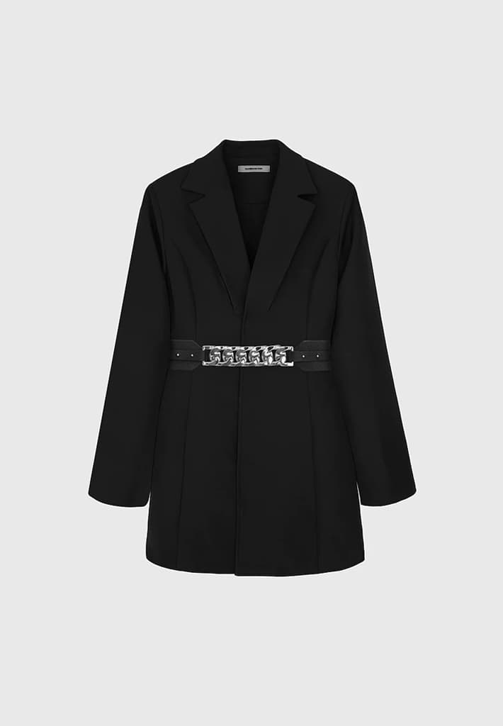 chain-belted-blazer-dress-black