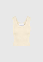 VS001 - Scoop Neck Ribbed Cotton Tank Top - Pale Yellow