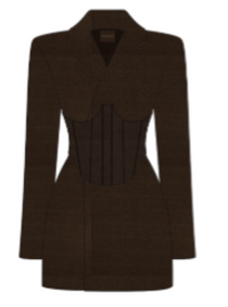 Lacey Corset Blazer Dress - Brown