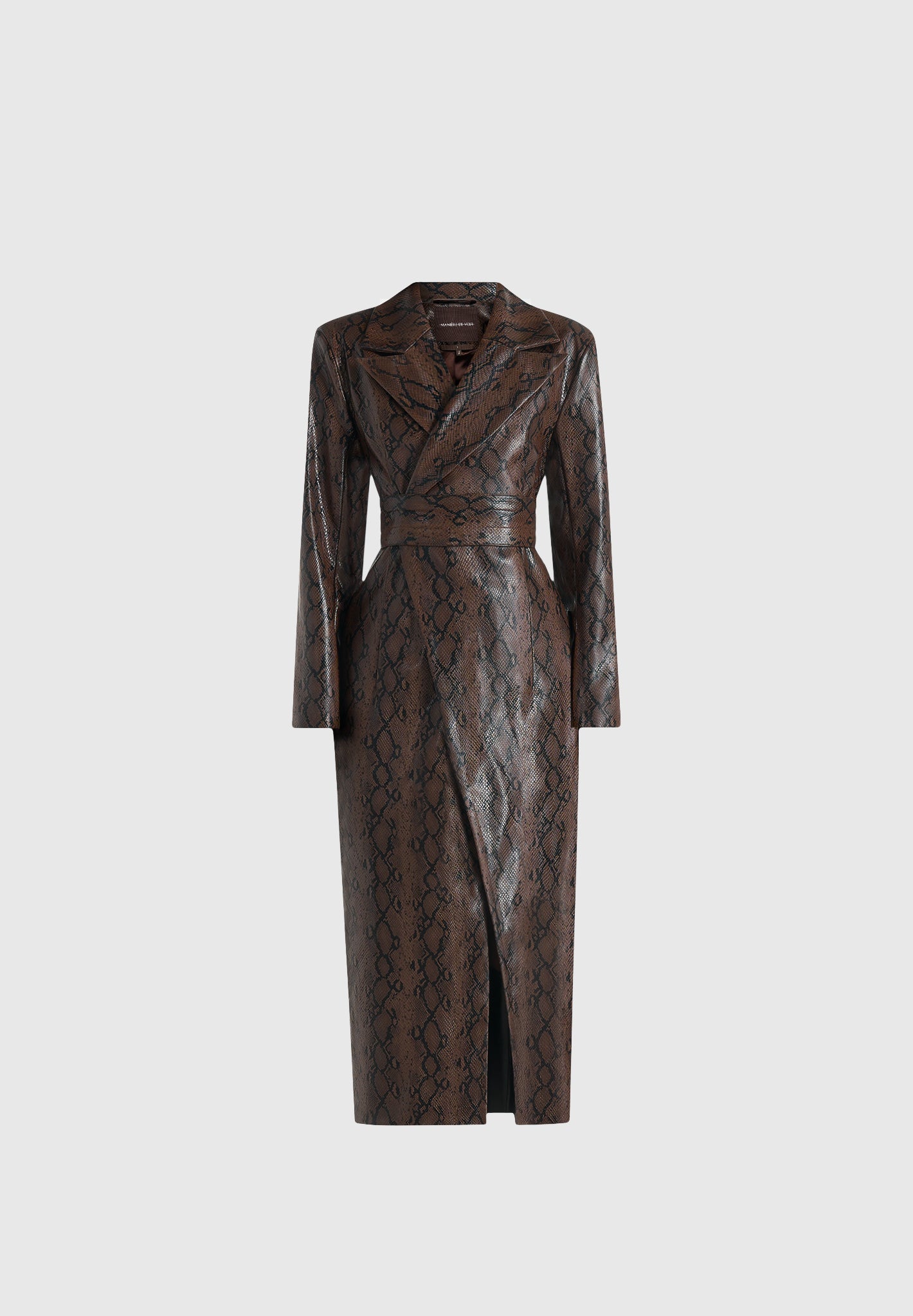 esma-python-asymmetric-coat-with-cinch-belt-brown