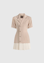 baya-tailored-cinch-waist-pleated-blazer-dress-beige