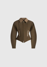 Sky - Hourglass Gabardine Jacket - Khaki