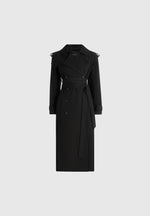Esther - Tailored Trench Coat With Double Belt - Black
