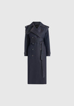 Esther - Denim Trench Coat With Double Belt - Indigo