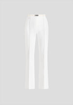 Quinn - High-Waisted Belted Fit & Flare Trousers - White