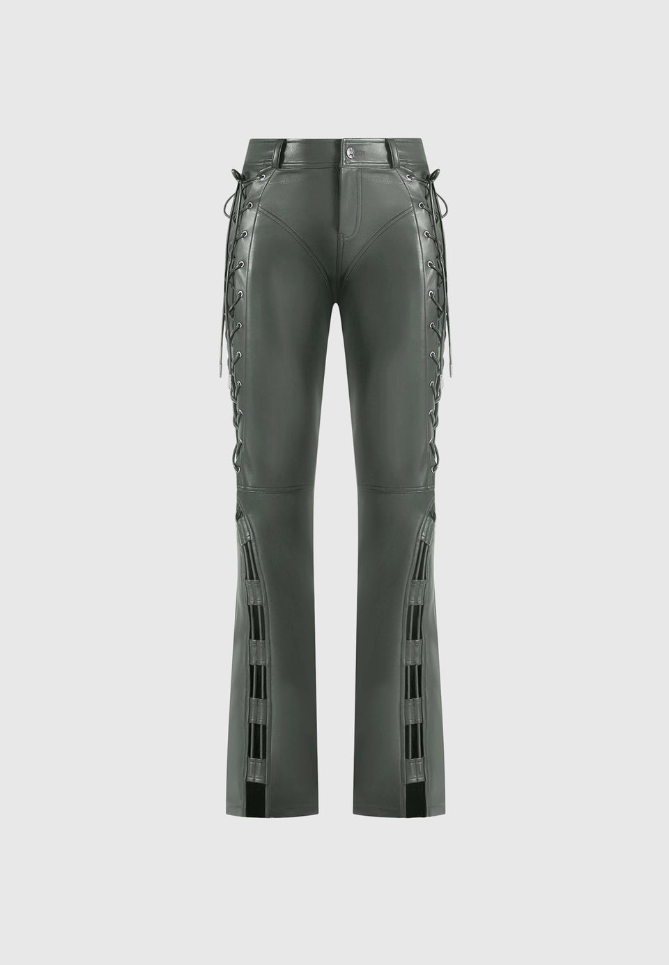 ambre-leather-lace-up-flared-trousers-olive