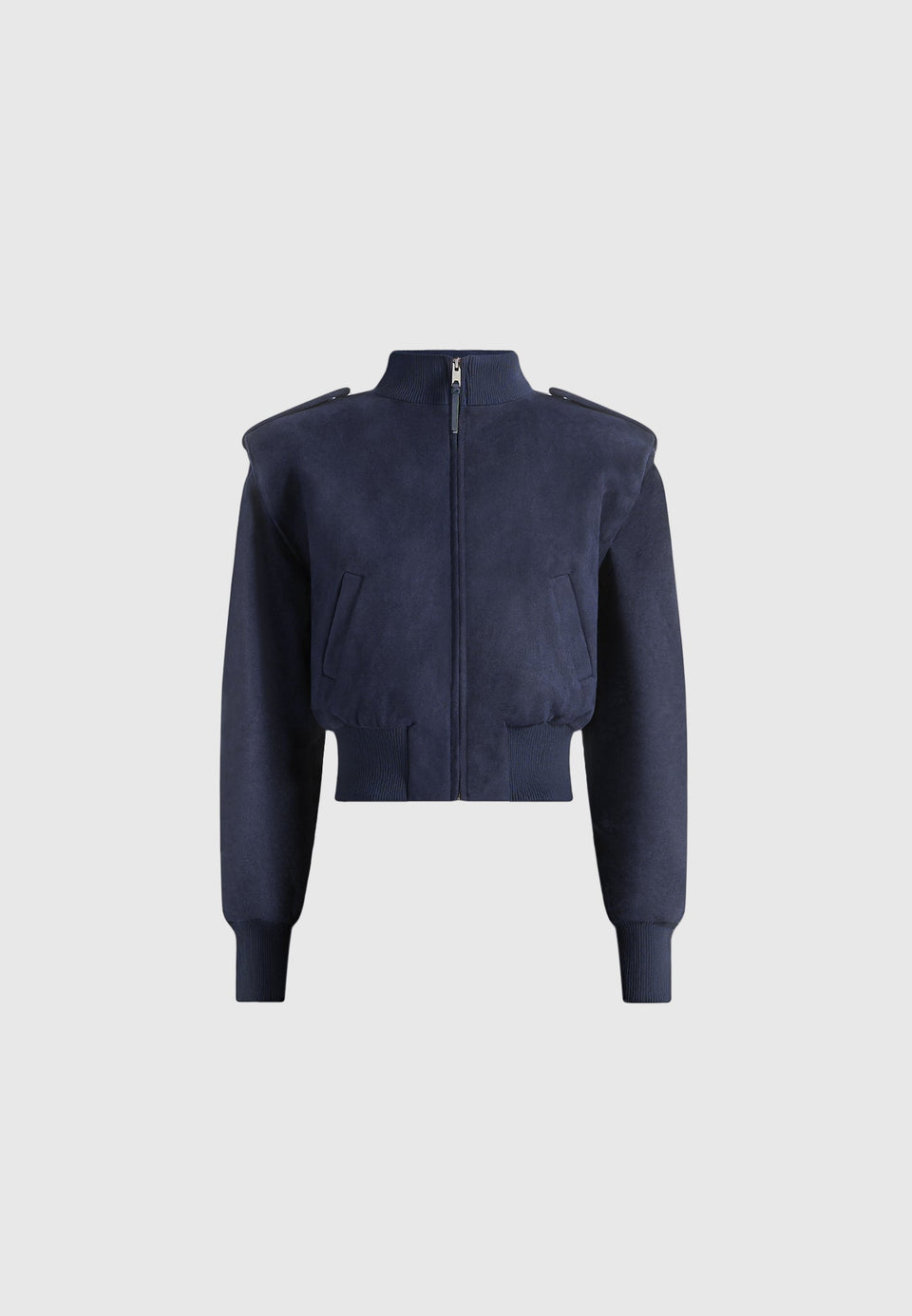 delfina-suede-layered-shoulder-cropped-bomber-jacket-navy