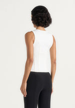 Tess - Corset Seam Tank Top - White