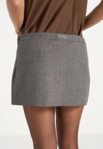 Ariana - Belted Tailored Mini Skort - Grey Speckle