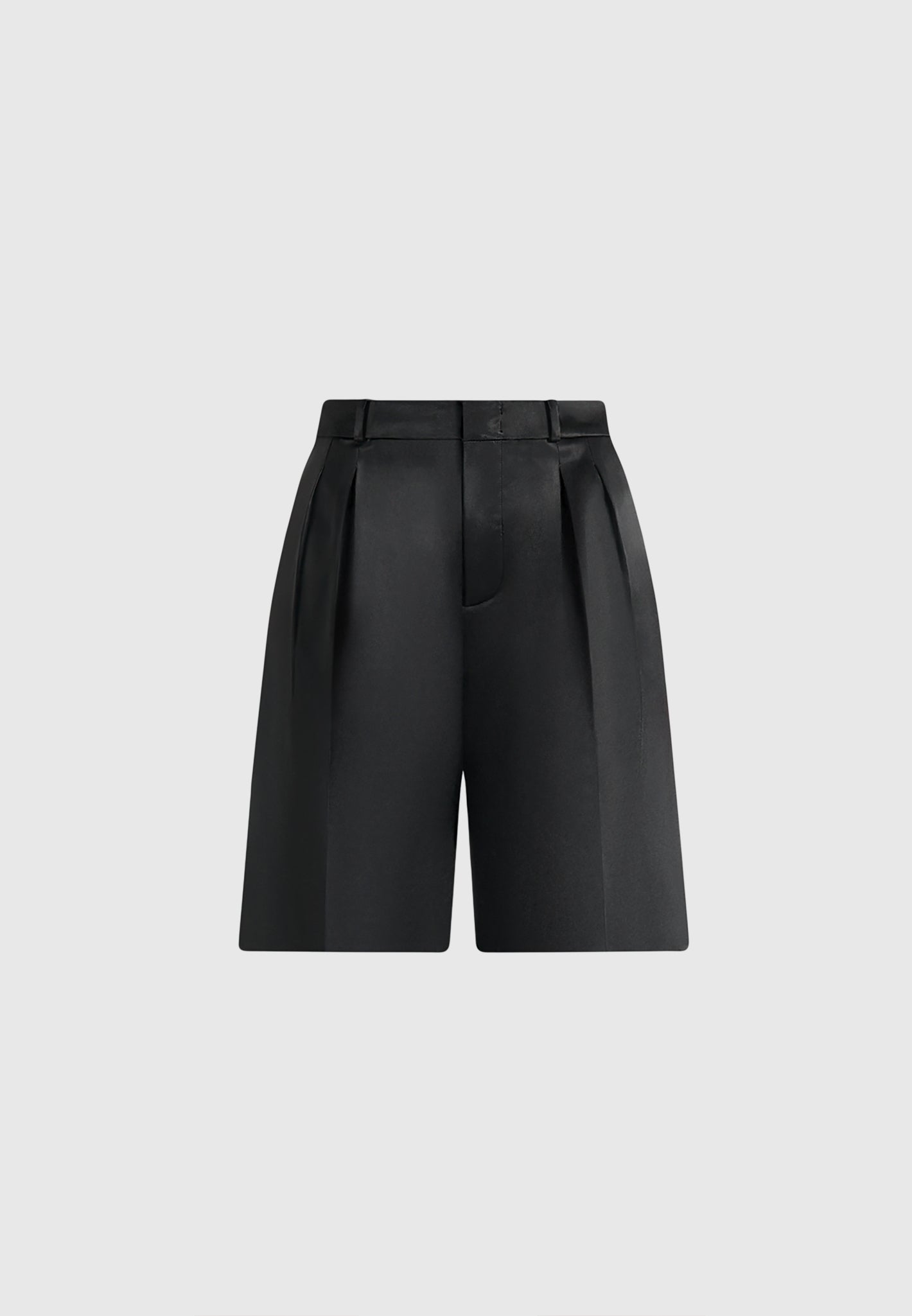 lorette-twin-pleat-satin-shorts-black