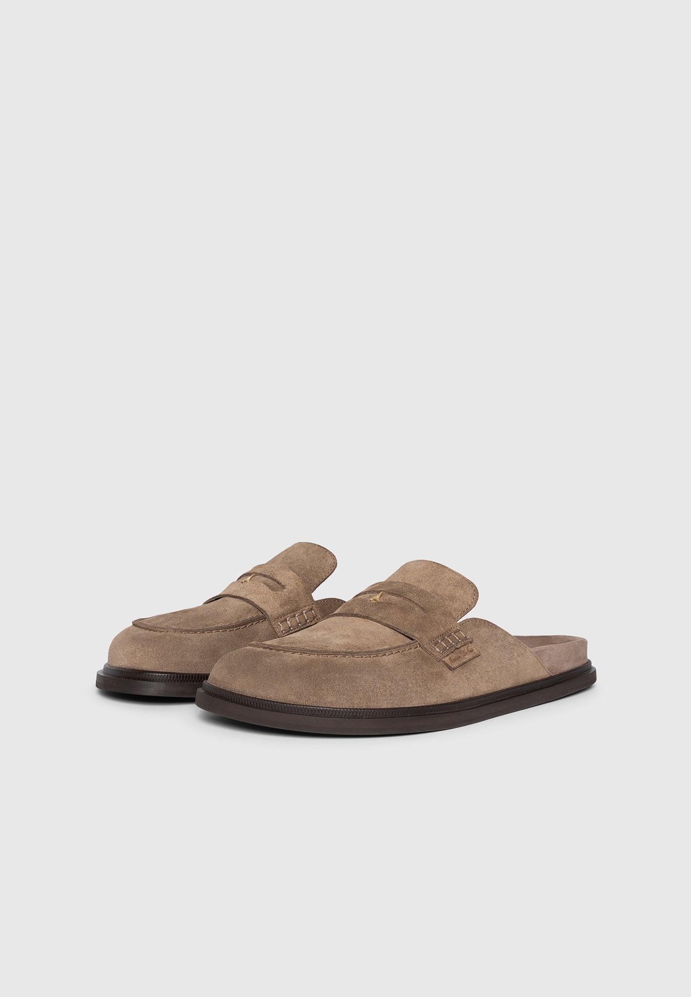 Sidney - Women's Suede Loafer Mule - Taupe