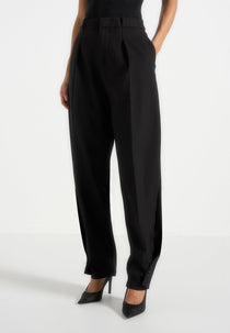 Sophie - Twist Leg Tailored Pants - Black