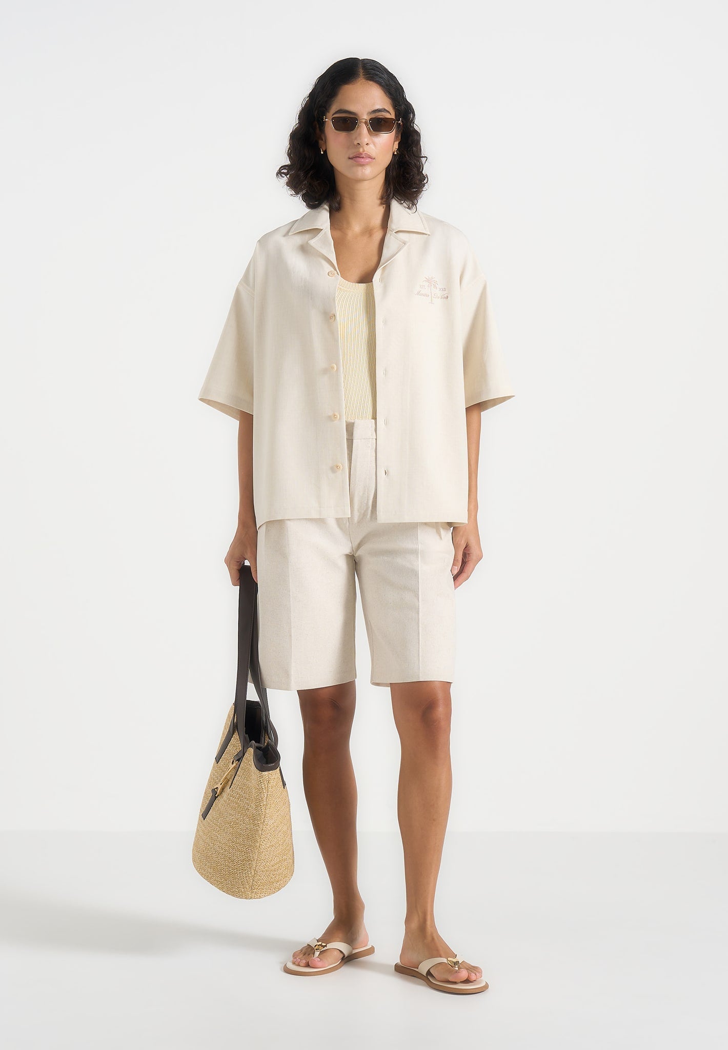 Alexis - Unisex Cote d'Azur Boxy Shirt - Cream