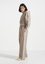 caya-two-tone-wide-leg-popper-joggers-beige