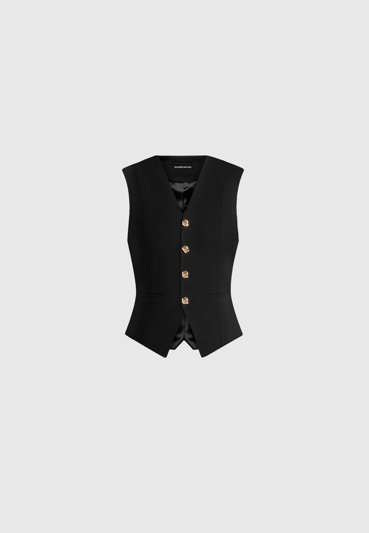 Christine - Tailored Cinched Suit Vest - Black