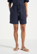 Ari - Unisex Textured Shorts - Navy