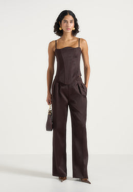 julie-satin-twin-pleat-trousers-brown