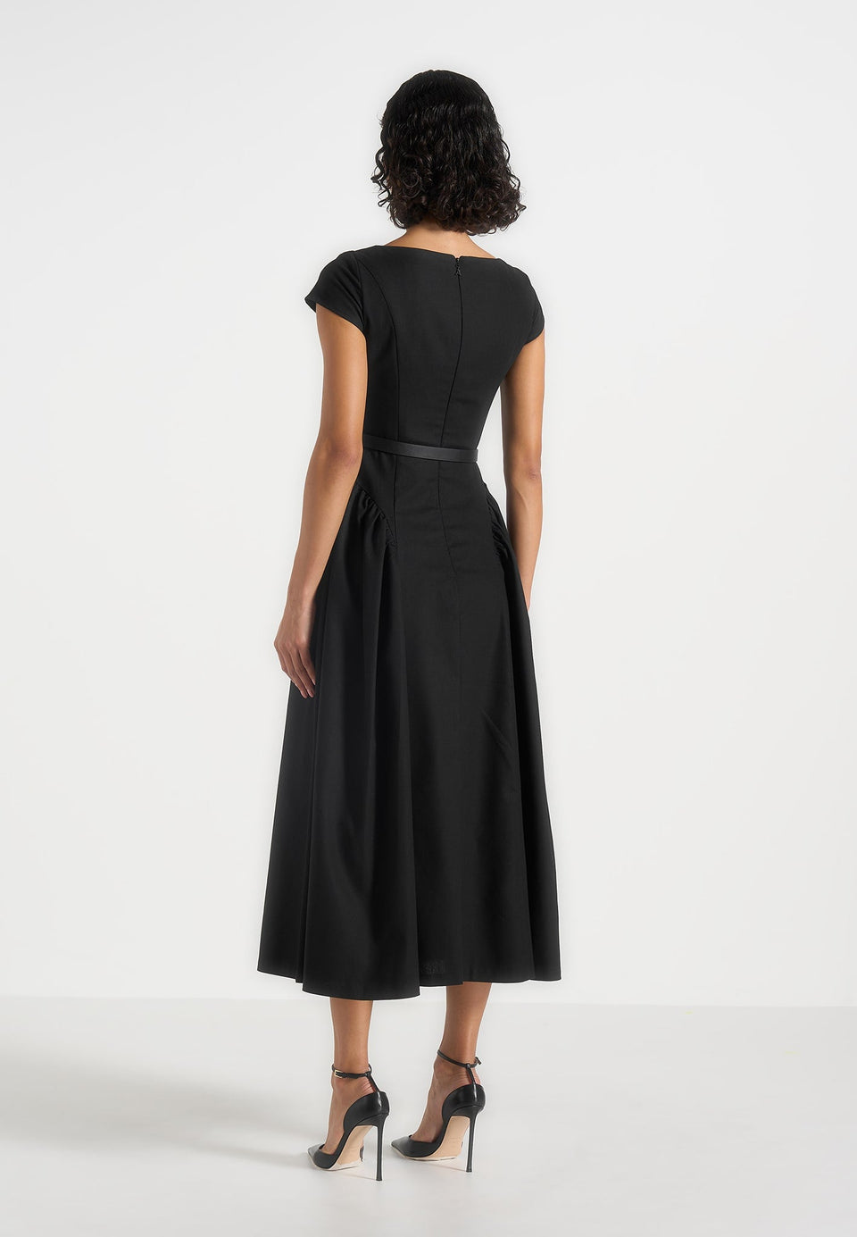 gaia-boat-neck-belted-pleated-midi-dress-black