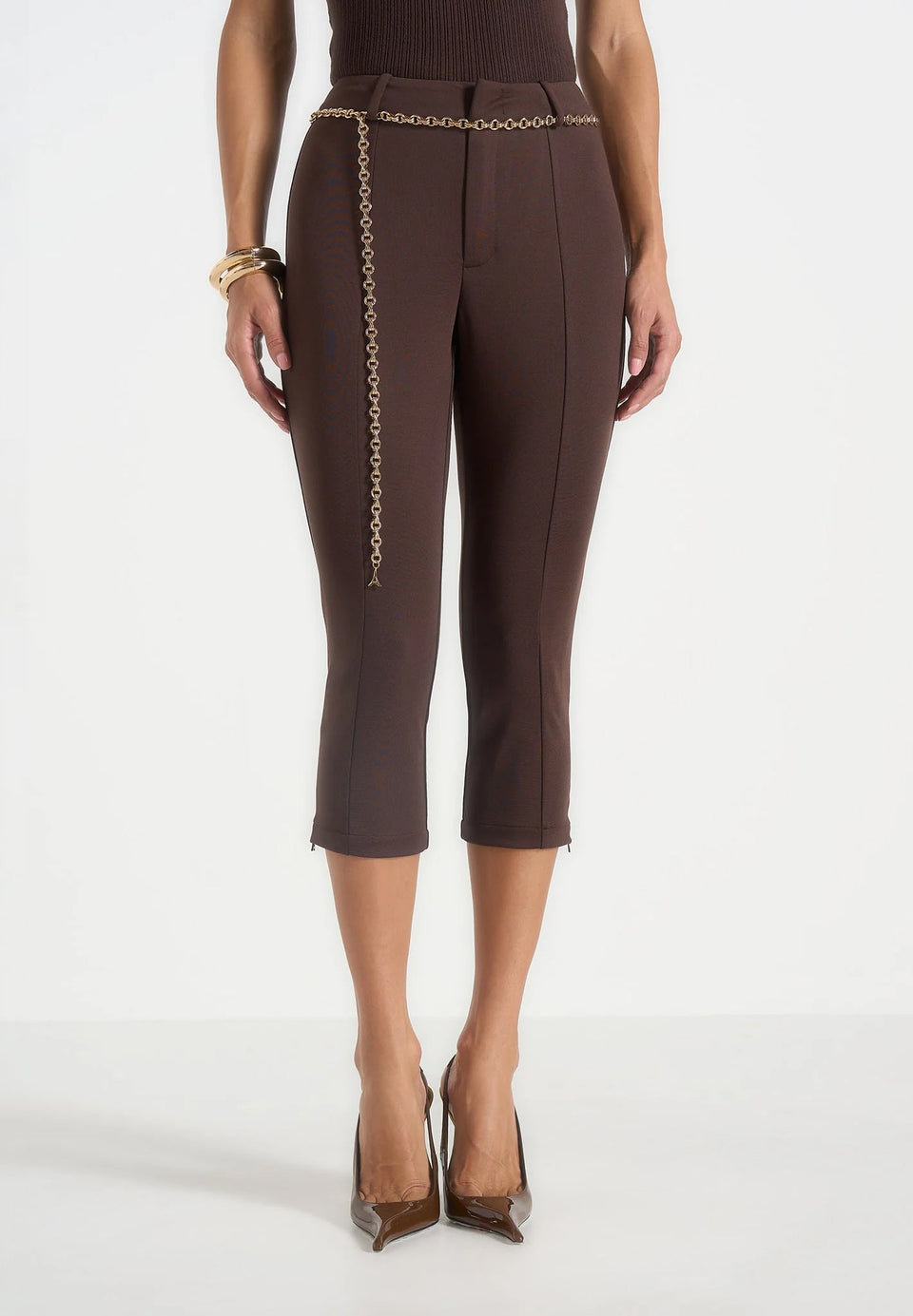 una-capri-leggings-with-chain-brown