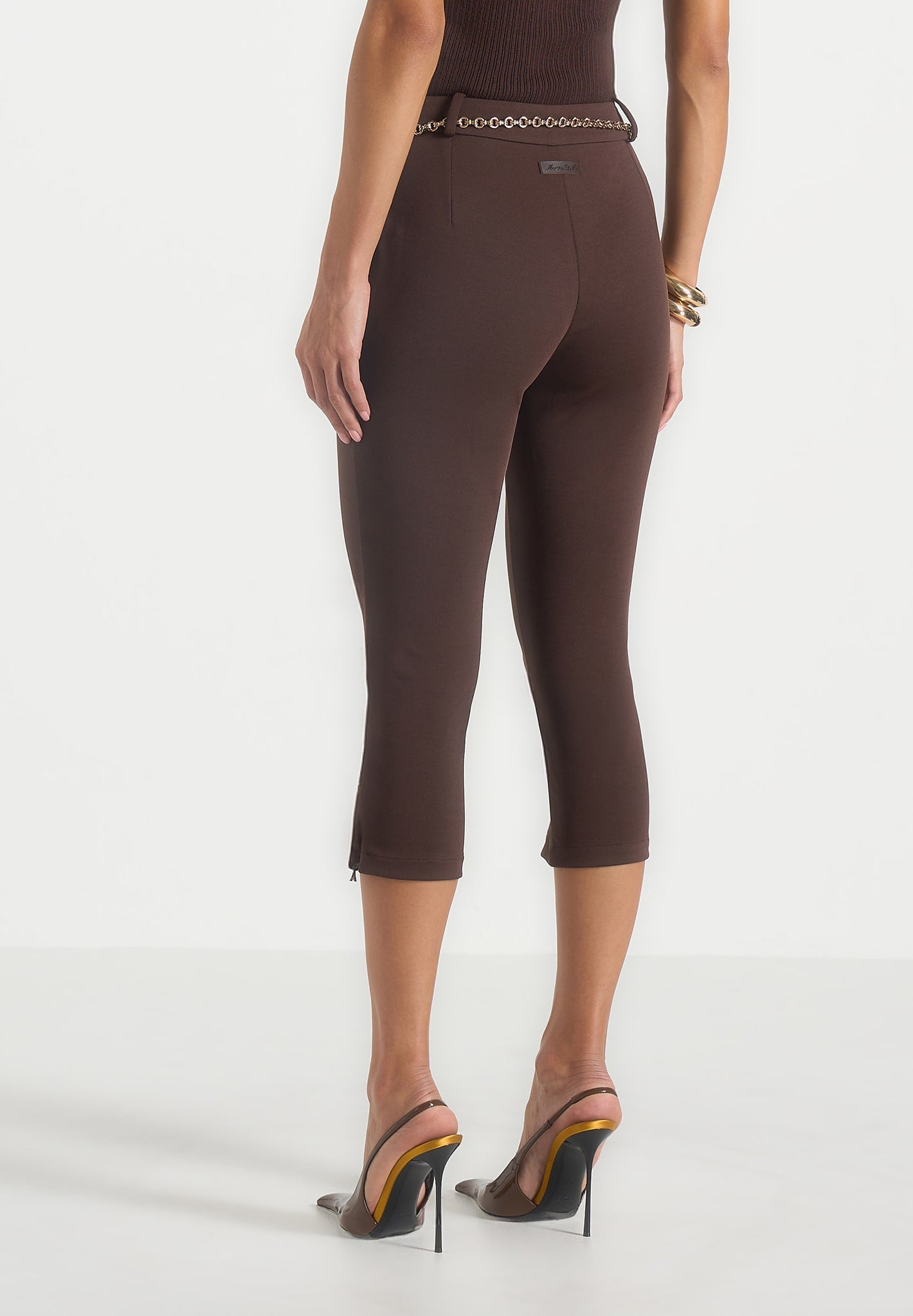 una-capri-leggings-with-chain-brown
