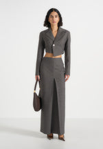 regine-tailored-box-pleat-maxi-skirt-marl-grey