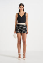 zoe-satin-polka-dot-balloon-shorts-black
