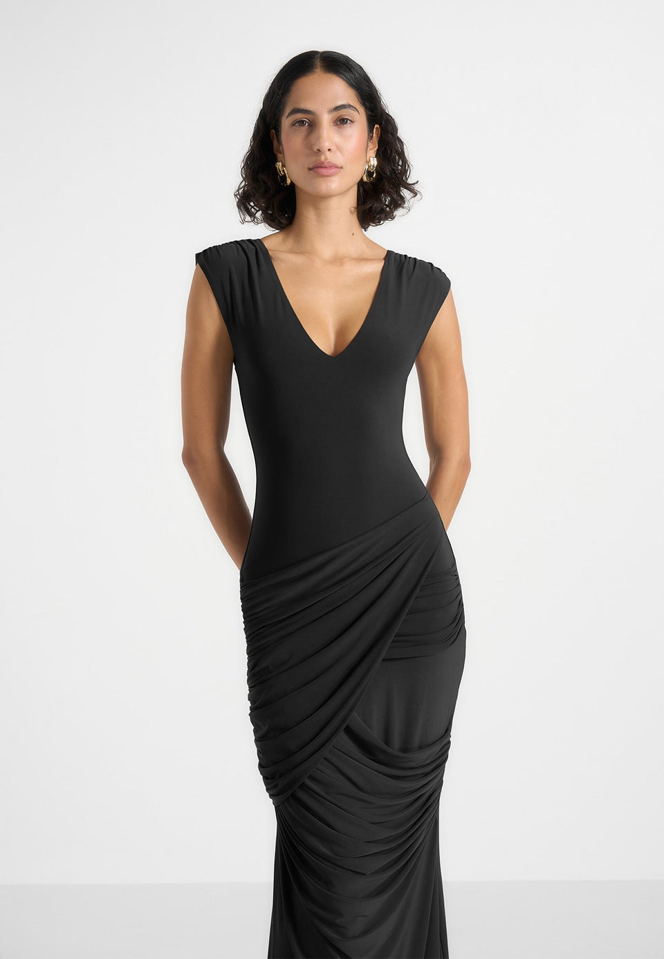 brigitte-v-neck-drape-maxi-dress