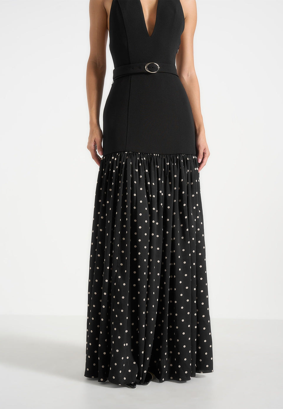 deborah-halter-neck-maxi-dress-with-waist-detail-black-white