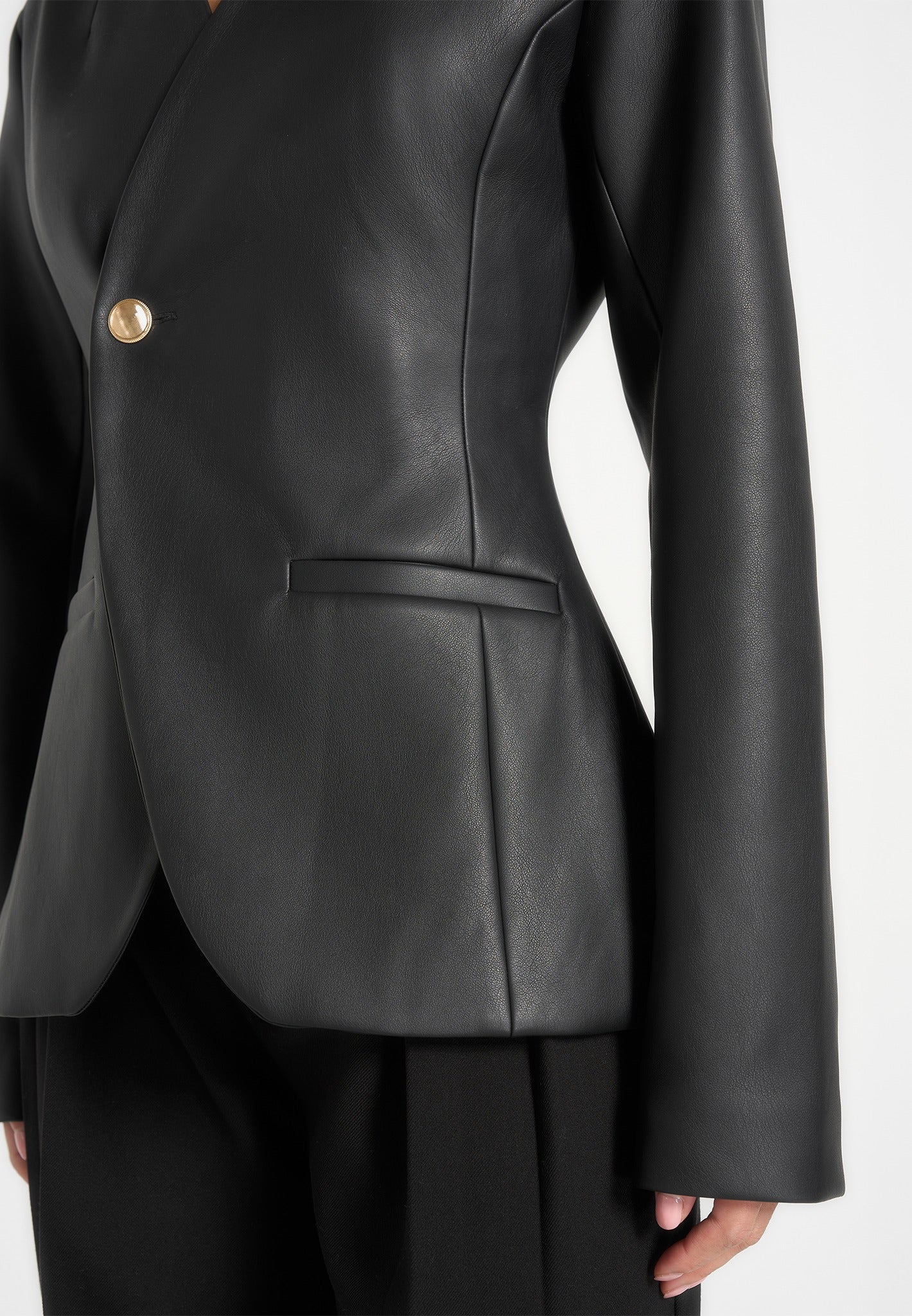 ina-leather-cinched-waist-kimono-blazer