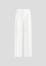 Julie - Pinstripe Twin Pleat Tailored Pants - White