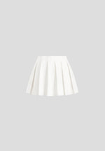 Rina - Pinstripe Pleated Skort - White