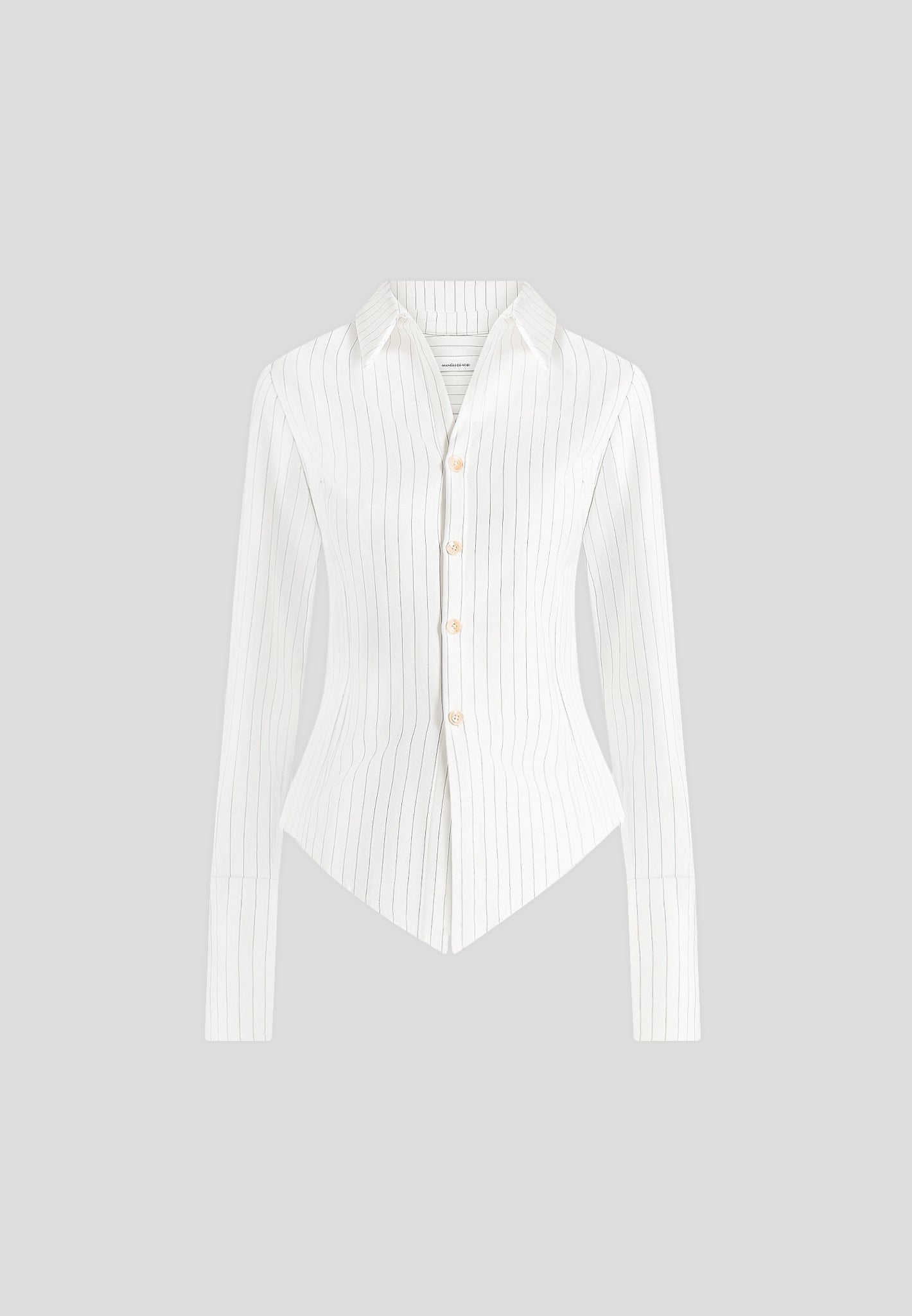 Sonia - Pinstripe Angled Shirt - White