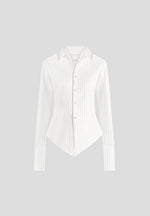 Sonia - Pinstripe Angled Shirt - White
