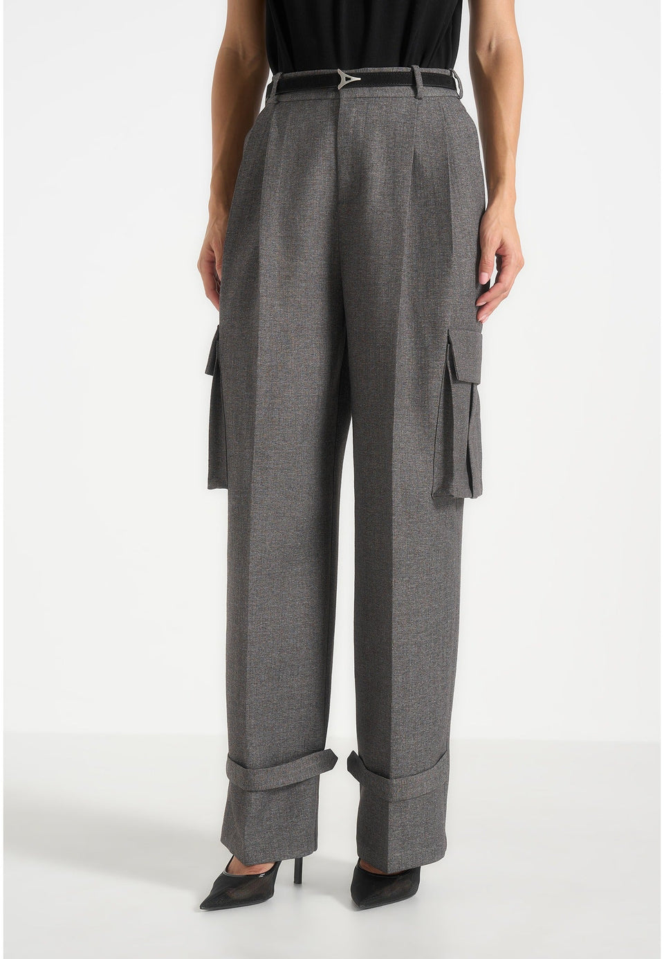textured-tailored-pleated-cargo-trousers-grey