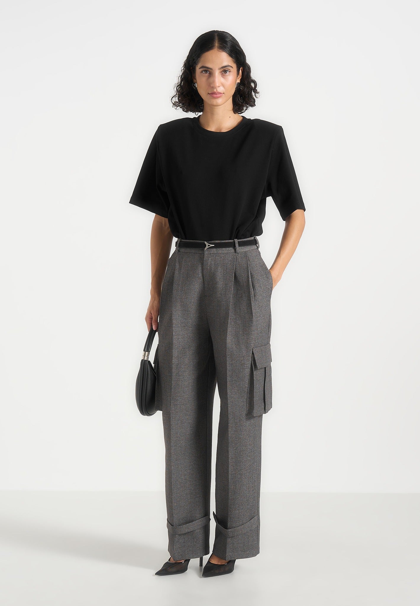 textured-tailored-pleated-cargo-trousers-grey