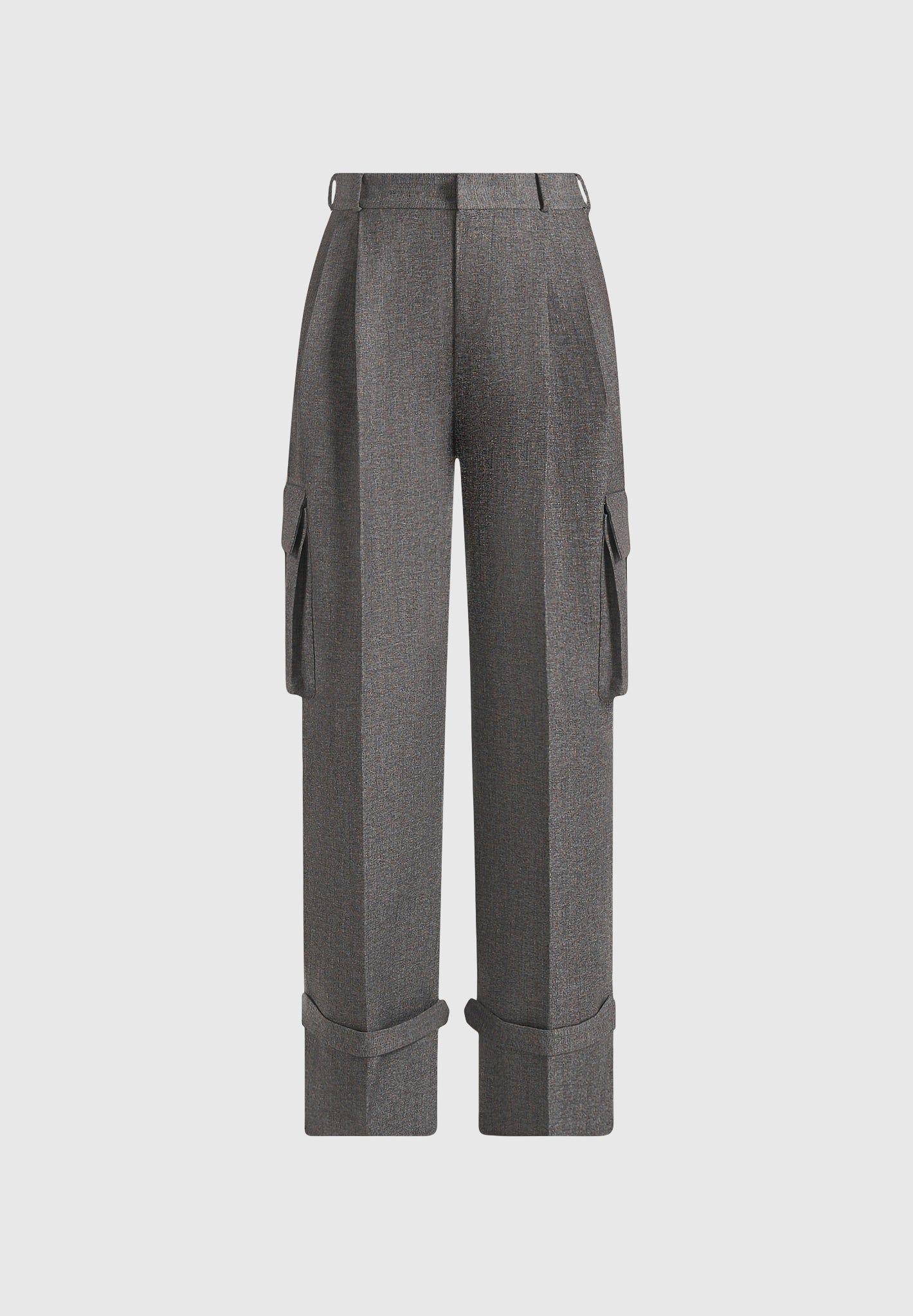 textured-tailored-pleated-cargo-trousers-grey