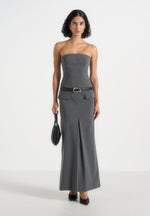 tabitha-tailored-pinstripe-bandeau-belted-maxi-dress-grey