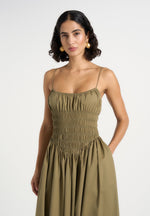 elva-smocked-waist-cotton-maxi-dress-khaki