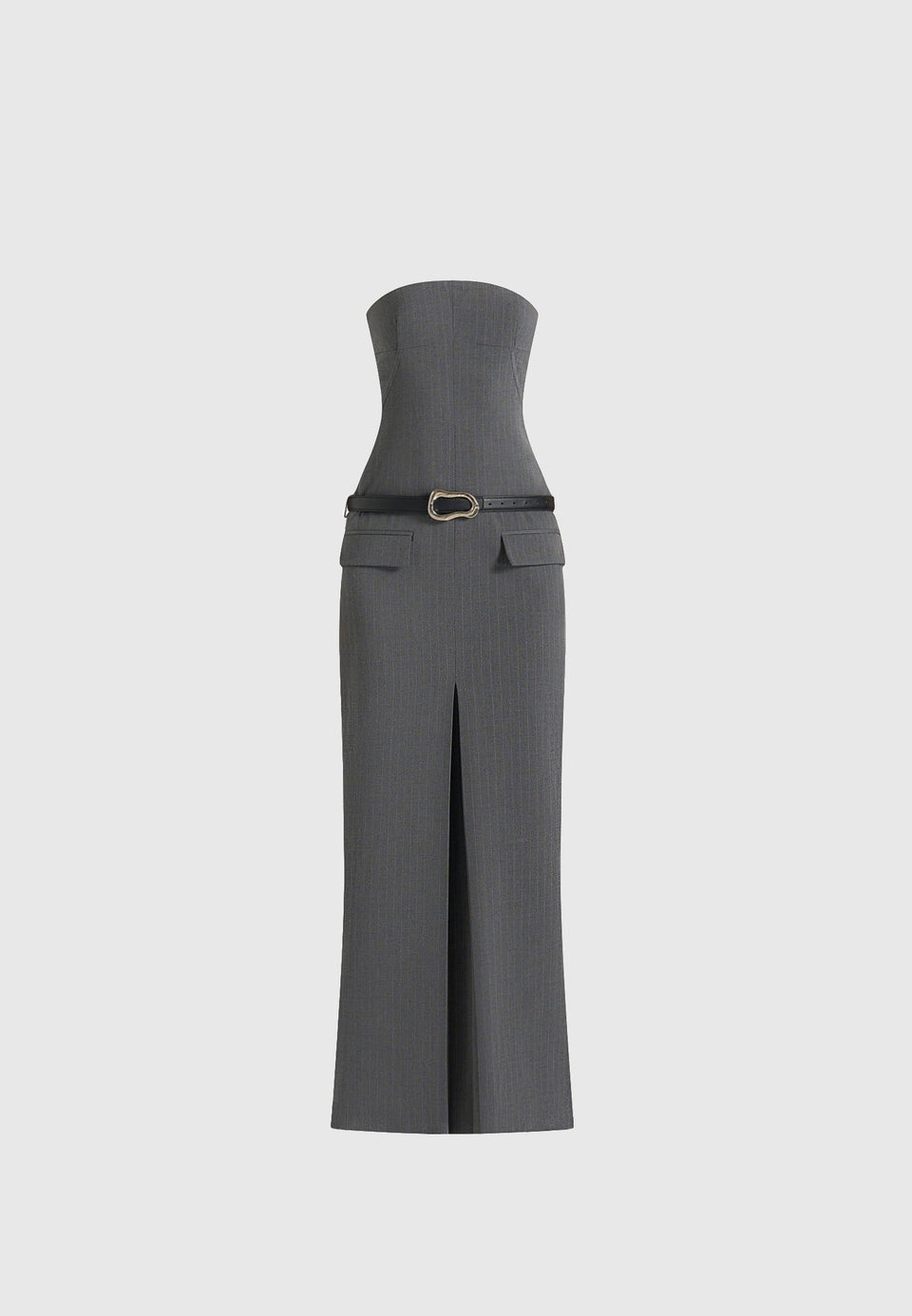 tabitha-tailored-pinstripe-bandeau-belted-maxi-dress-grey
