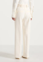 Pascale - Tailored Twin Belt Pants - Off White