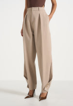 Sophie - Twist Leg Tailored Pants - Beige