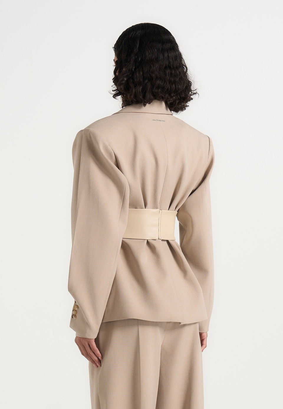marie-twist-sleeve-tailored-blazer-with-belt-beige