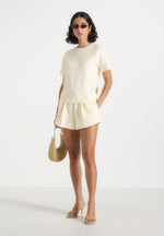 sh002-gathered-waist-cotton-shorts-pale-yellow