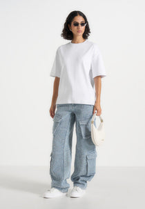 TS007 - Unisex Relaxed Fit Cotton T-Shirt - White