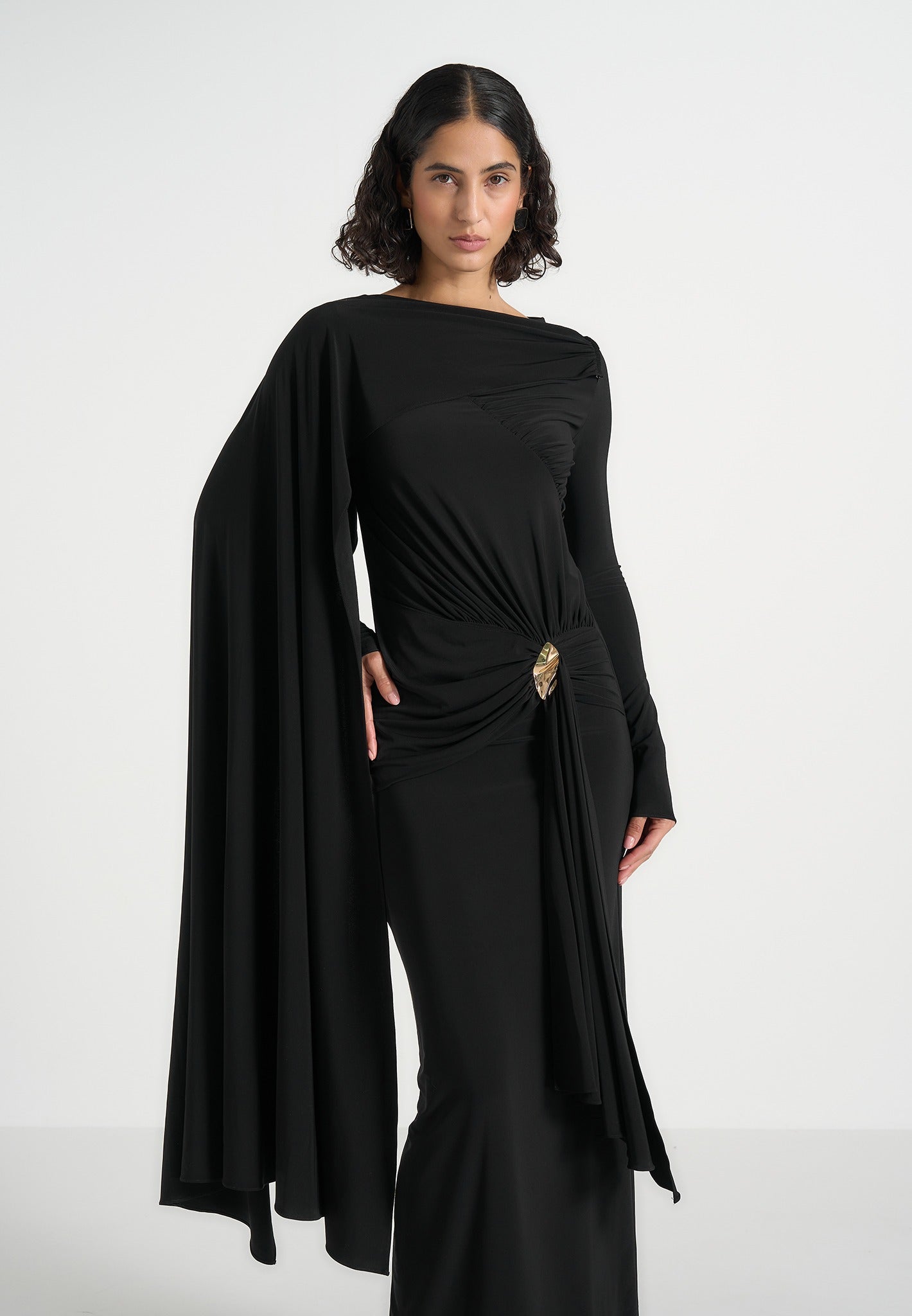 edena-asym-ruched-draped-maxi-dress-black