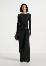 edena-asym-ruched-draped-maxi-dress-black
