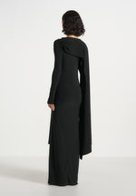 edena-asym-ruched-draped-maxi-dress-black