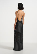 Naya - Asymmetric Lace Maxi Dress - Black
